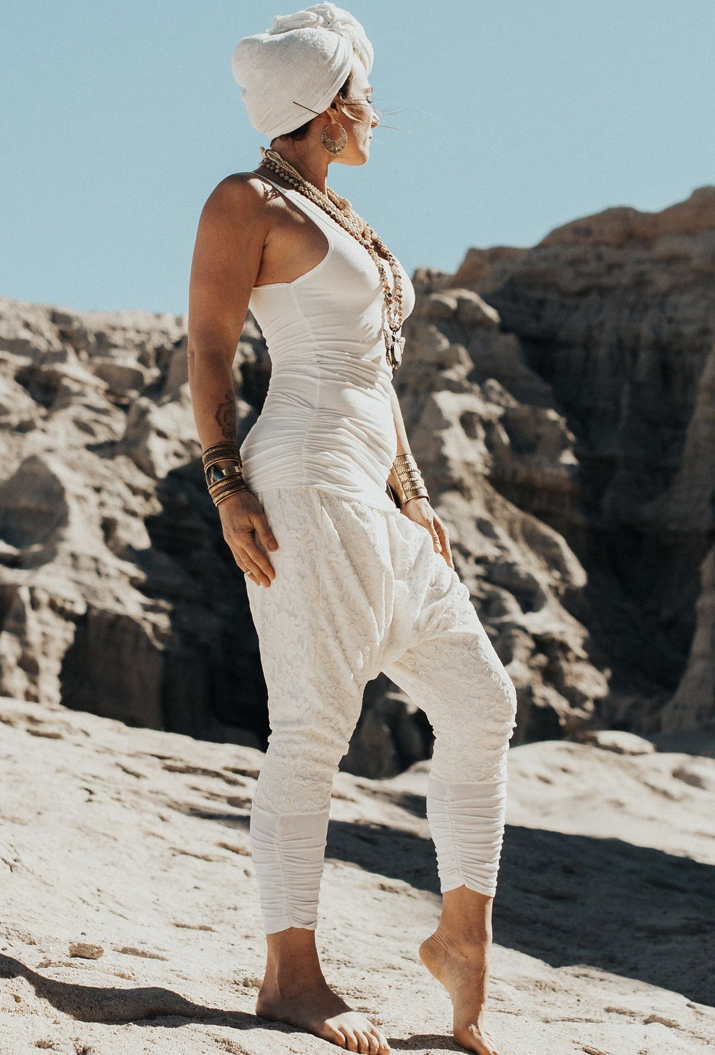 SUSIE - Harem Pants with Lace Overlay
