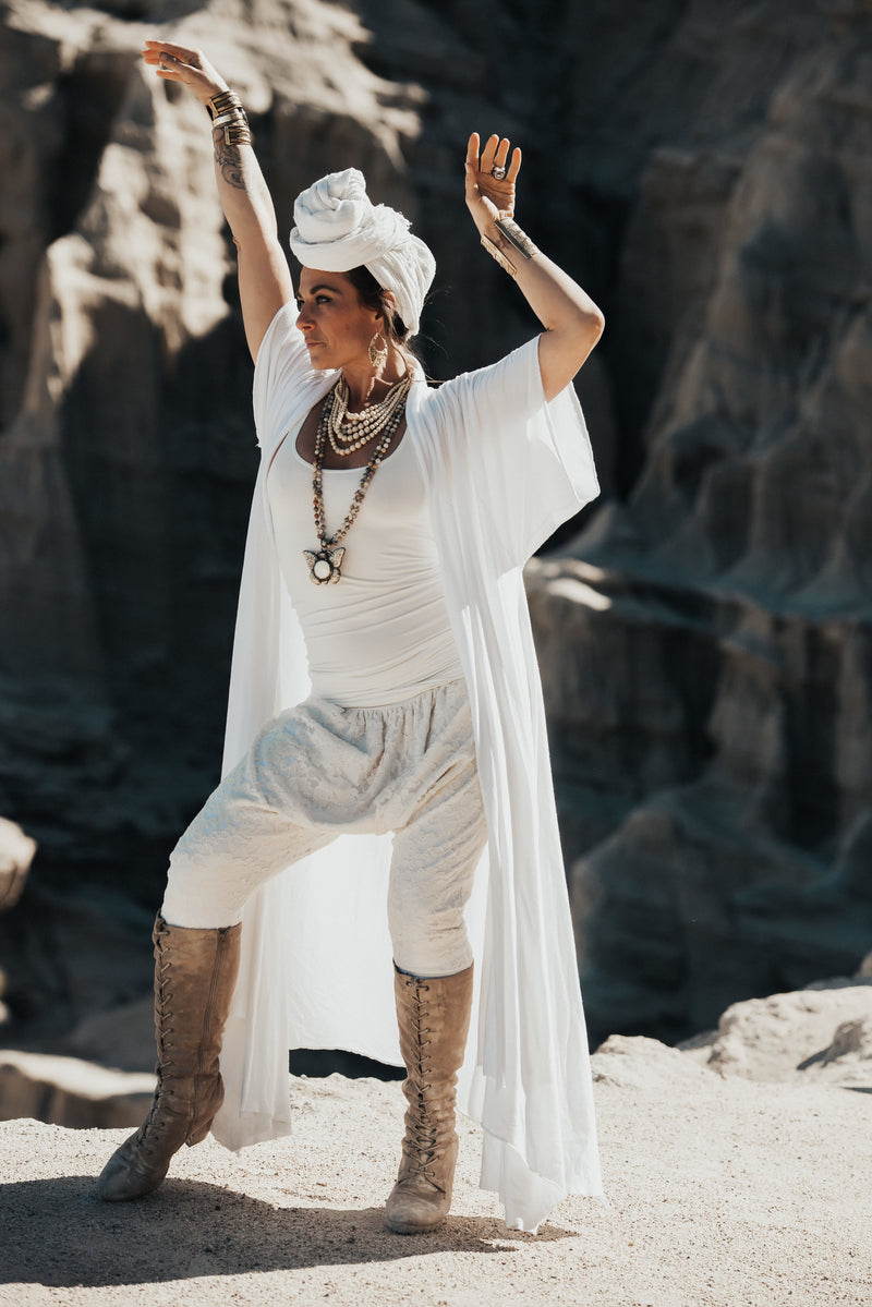 SUSIE - Harem Pants with Lace Overlay